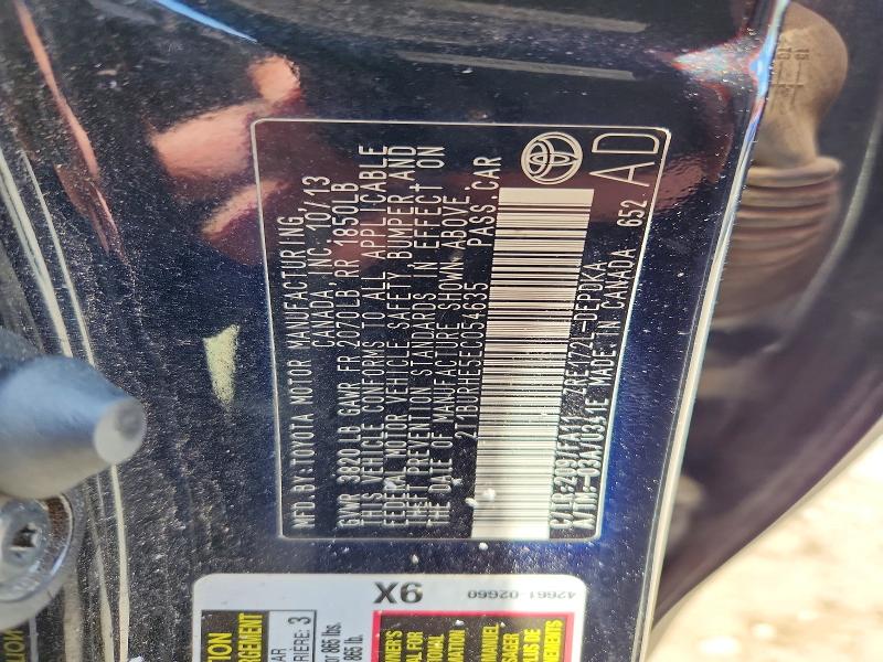 2014 Toyota Corolla მანქანა იყიდება აუქციონზე, vin: 2T1BURHE5EC054635, აუქციონის ნომერი: 52491426