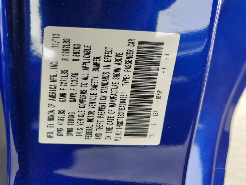 Продаж на аукціоні авто 2014 Honda Accord, vin: 1HGCT1B31EA004661, номер лоту: 54509216