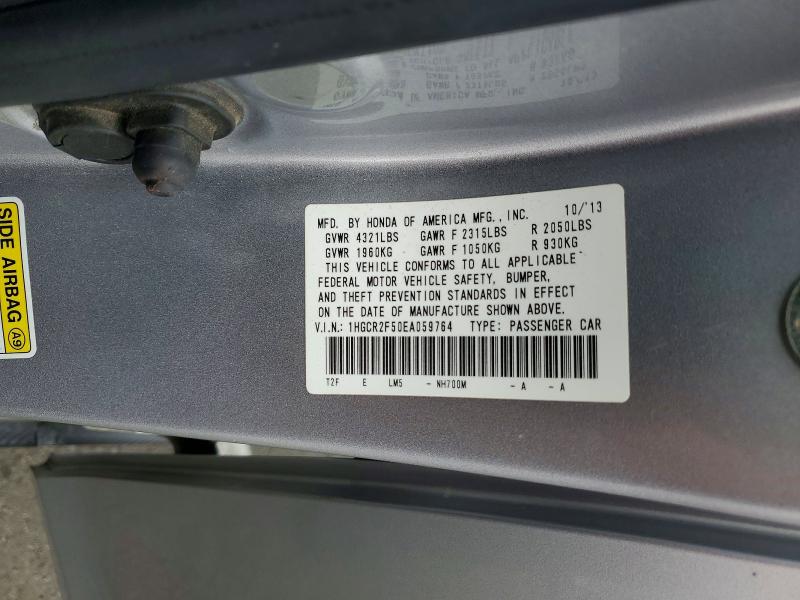 Aukcja sprzedaży 2014 Honda Accord, vin: 1HGCR2F50EA059764, numer aukcji: 52768426