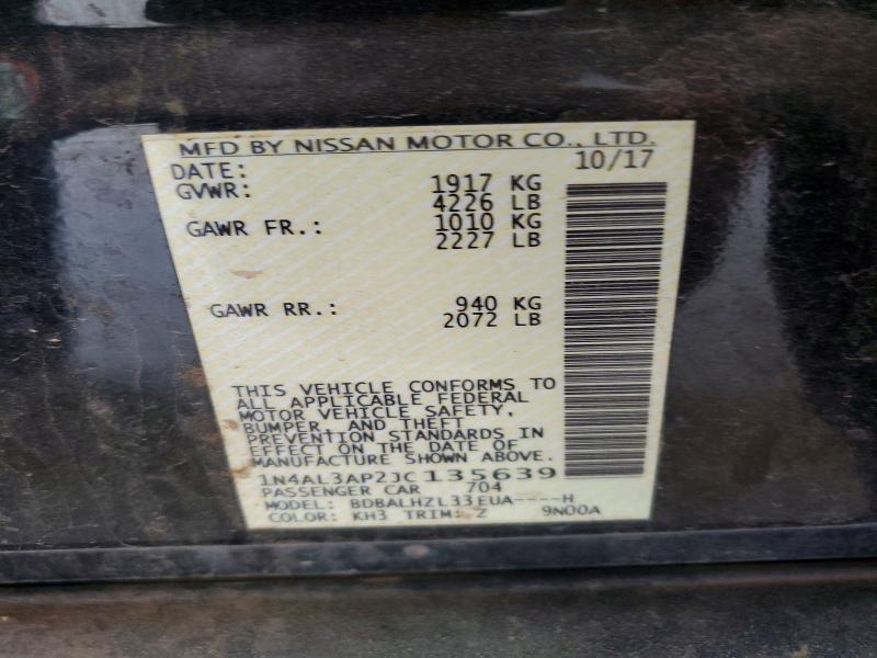 Продажа на аукционе авто 2018 Nissan Altima, vin: 1N4AL3AP2JC135639, номер лота: 53989966