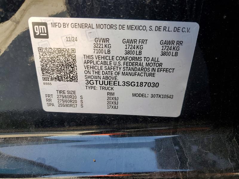 Aukcja sprzedaży 2025 Gmc Sierra, vin: 3GTUUEEL3SG187030, numer aukcji: 52820956