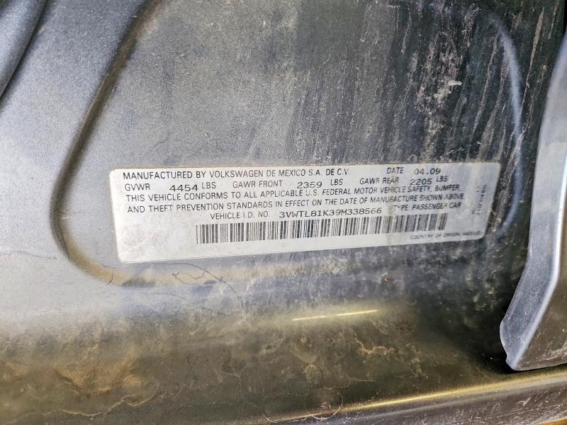 54354396 :رقم المزاد ، 3VWTL81K39M338566 vin ، 2009 Volkswagen Jetta مزاد بيع