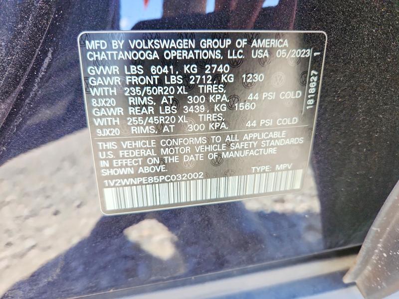 52307726 :رقم المزاد ، 1V2WNPE85PC032002 vin ، 2023 Volkswagen Id.4 مزاد بيع