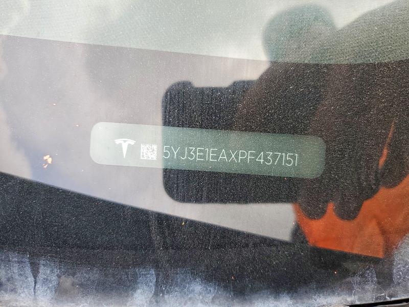 54159696 :رقم المزاد ، 5YJ3E1EAXPF437151 vin ، 2023 Tesla Model 3 مزاد بيع