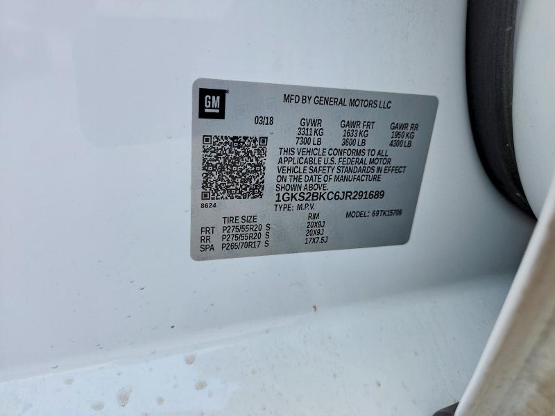 Продажа на аукционе авто 2018 Gmc Yukon, vin: 1GKS2BKC6JR291689, номер лота: 53104086