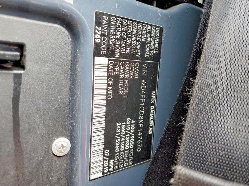 Aukcja sprzedaży 2019 Mercedes Benz Sprinter, vin: WD4PF1CD8KP147670, numer aukcji: 51916666
