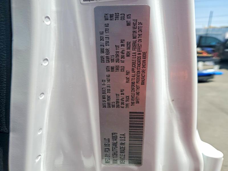2022 Jeep Gladiator მანქანა იყიდება აუქციონზე, vin: 1C6HJTFG4NL148879, აუქციონის ნომერი: 54127296