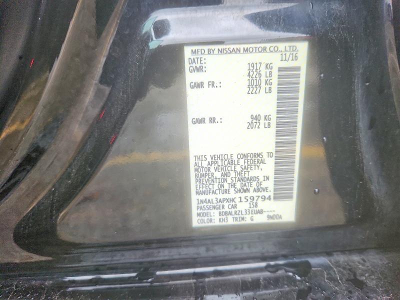 55155836 :رقم المزاد ، 1N4AL3APXHC159794 vin ، 2017 Nissan Altima مزاد بيع