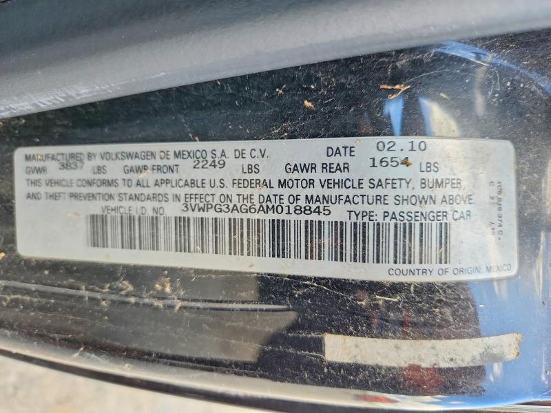 2010 Volkswagen New Beetle მანქანა იყიდება აუქციონზე, vin: 3VWPG3AG6AM018845, აუქციონის ნომერი: 52595106