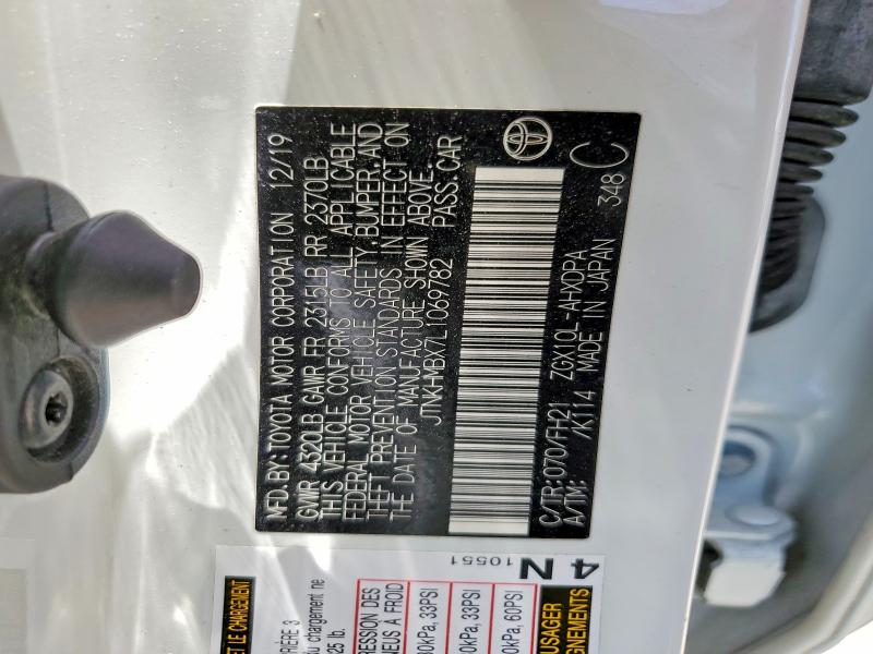 Aukcja sprzedaży 2020 Toyota C-hr, vin: JTNKHMBX7L1069782, numer aukcji: 55558136