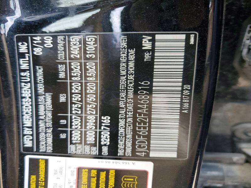 Продаж на аукціоні авто 2015 Mercedes-benz Gl, vin: 4JGDF6EE2FA468916, номер лоту: 52513896
