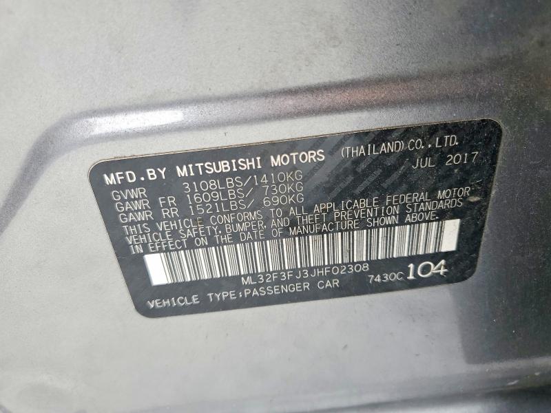 Продаж на аукціоні авто 2018 Mitsubishi Mirage, vin: ML32F3FJ3JHF02308, номер лоту: 53330686