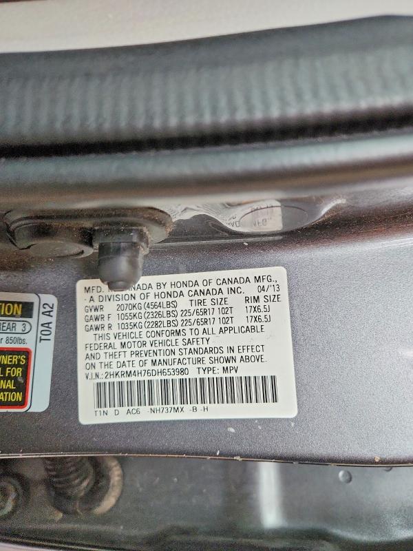 Aukcja sprzedaży 2013 Honda Cr-v, vin: 2HKRM4H76DH653980, numer aukcji: 54547156