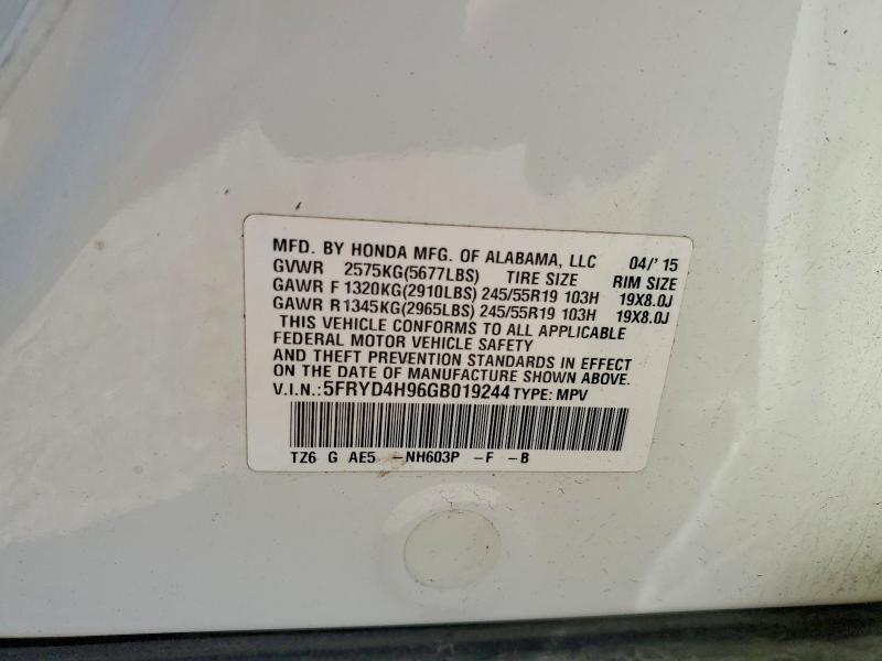 55030756 :رقم المزاد ، 5FRYD4H96GB019244 vin ، 2016 Acura Mdx مزاد بيع