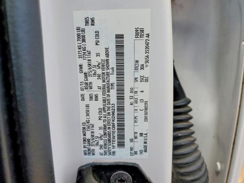2015 Ford F150 მანქანა იყიდება აუქციონზე, vin: 1FTEW1EG9FKD96233, აუქციონის ნომერი: 53180936