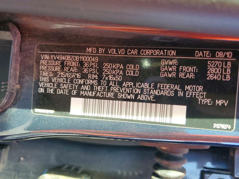 Продаж на аукціоні авто 2011 Volv Xc70, vin: YV4940BZ0B1100049, номер лоту: 54061616