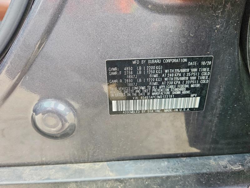 Aukcja sprzedaży 2021 Subaru Outback, vin: 4S4BTAPC2M3123191, numer aukcji: 54088046