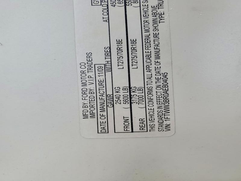 52139556 :رقم المزاد ، 1FTWW3BR0AEB04045 vin ، 2010 Ford F350 مزاد بيع