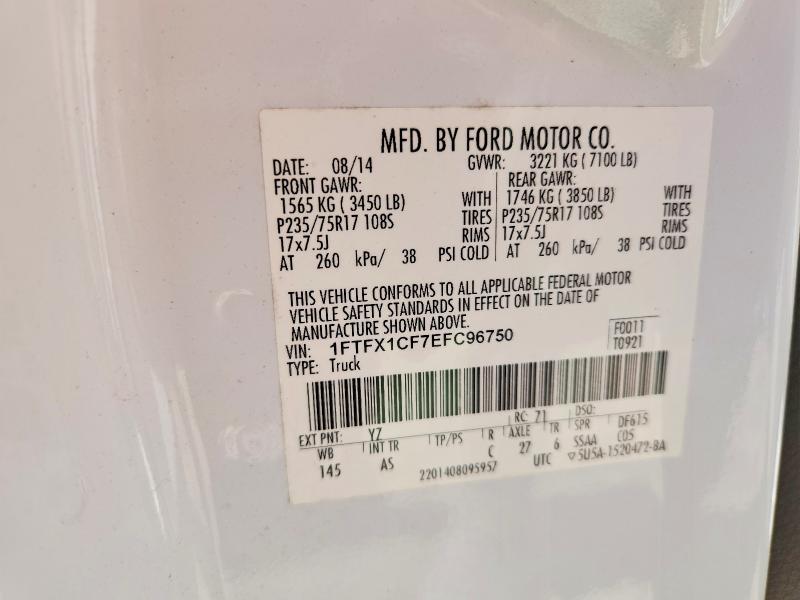 Продаж на аукціоні авто 2014 Ford F150, vin: 1FTFX1CF7EFC96750, номер лоту: 53581476