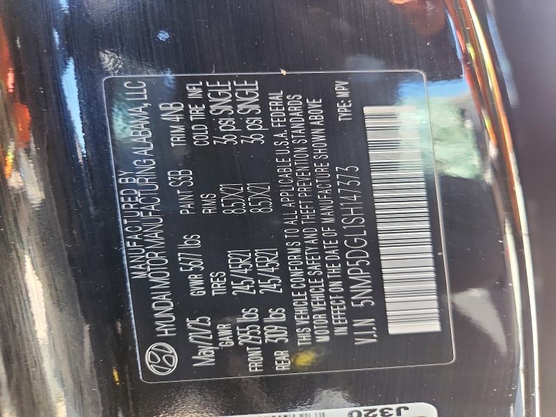 54180686 :رقم المزاد ، 5NMP5DGL1SH147373 vin ، 2025 Hyundai Santa Fe مزاد بيع