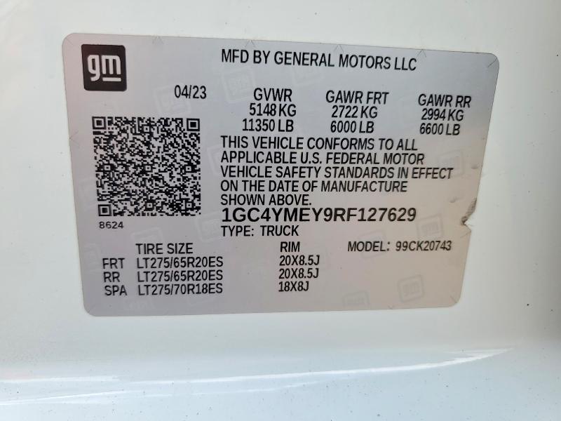 Продажа на аукционе авто 2024 Chevrolet Silverado, vin: 1GC4YMEY9RF127629, номер лота: 54614086