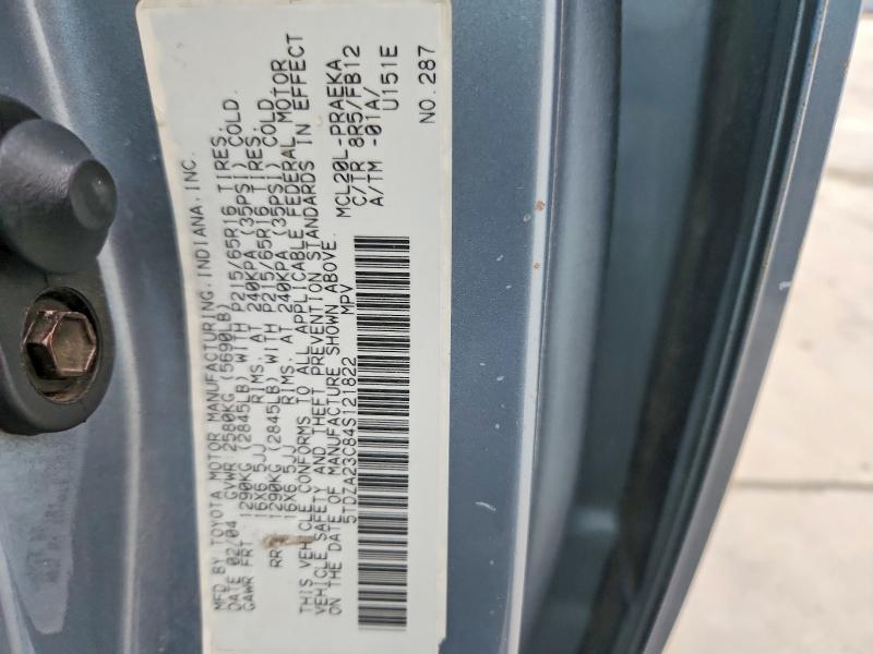 Продажа на аукционе авто 2004 Toyota Sienna, vin: 5TDZA23C84S121822, номер лота: 52242316