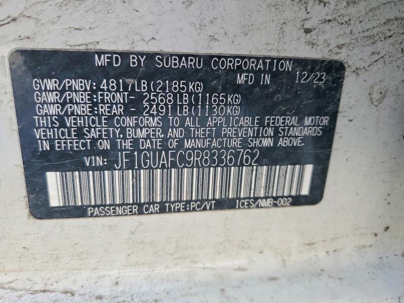 51830466 :رقم المزاد ، JF1GUAFC9R8336762 vin ، 2024 Subaru Impreza مزاد بيع