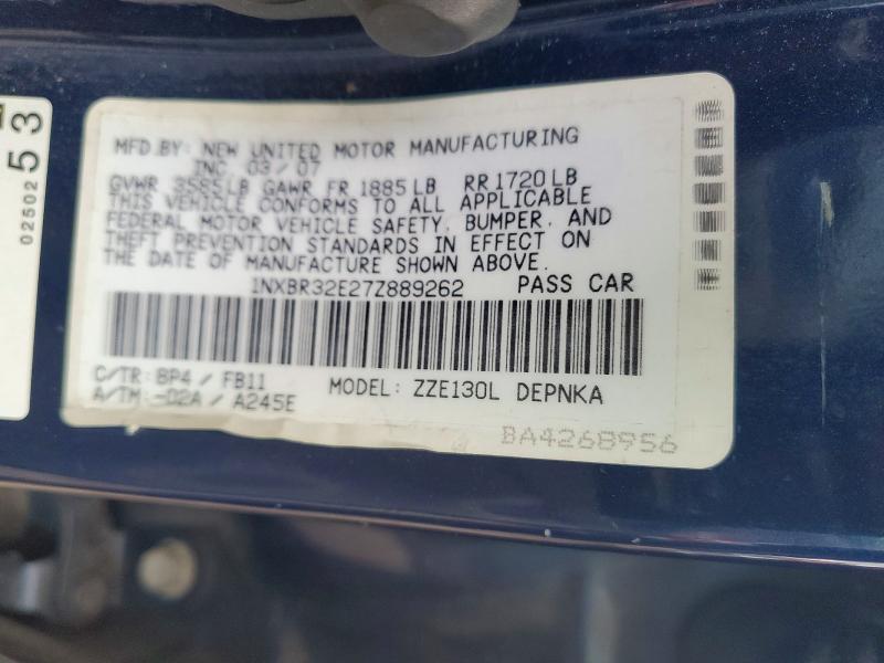 Aukcja sprzedaży 2007 Toyota Corolla, vin: 1NXBR32E27Z889262, numer aukcji: 53550526
