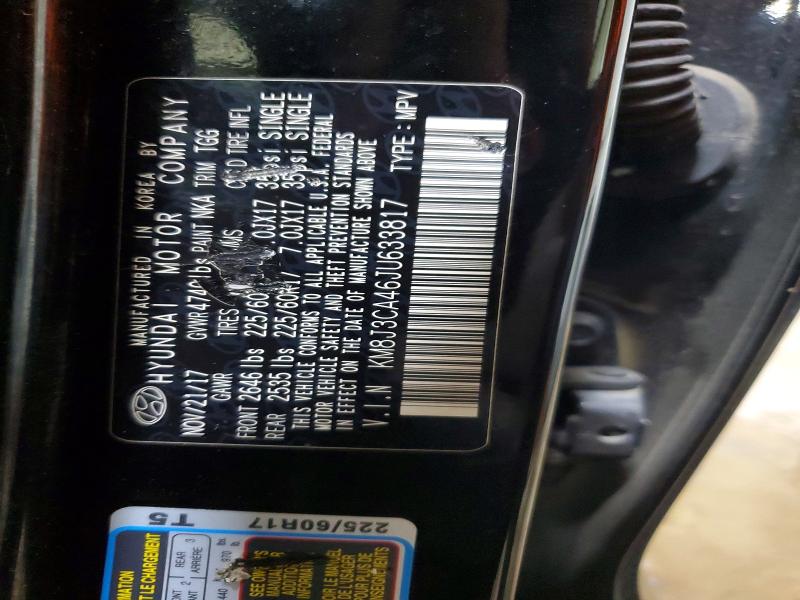54835576 :رقم المزاد ، KM8J3CA46JU633817 vin ، 2018 Hyundai Tucson مزاد بيع