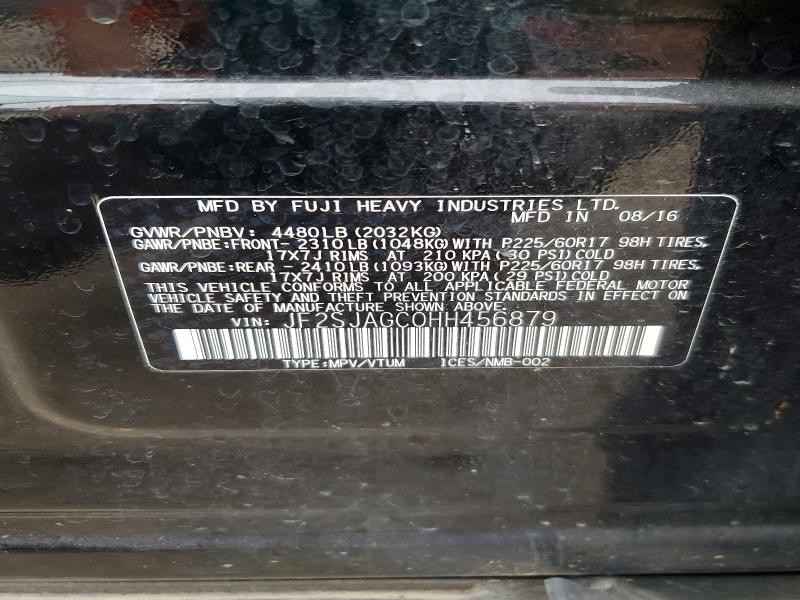 54539616 :رقم المزاد ، JF2SJAGC0HH456879 vin ، 2017 Subaru Forester مزاد بيع