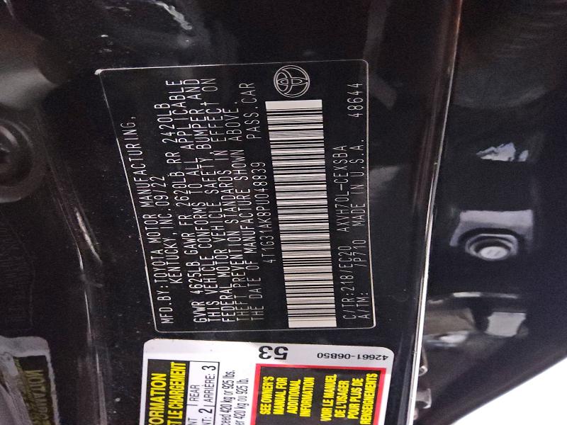 53573306 :رقم المزاد ، 4T1G31AK8PU048839 vin ، 2023 Toyota Camry Hybrid مزاد بيع