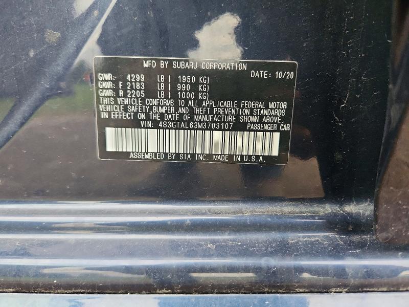 Aukcja sprzedaży 2021 Subaru Impreza, vin: 4S3GTAL63M3703107, numer aukcji: 52760636