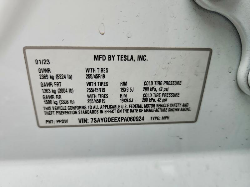 53962756 :رقم المزاد ، 7SAYGDEEXPA060924 vin ، 2023 Tesla Model Y مزاد بيع