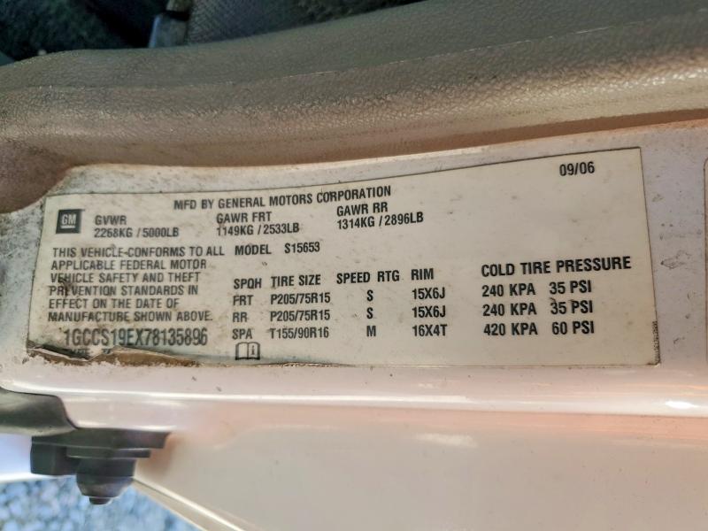 2007 Chevrolet Colorado მანქანა იყიდება აუქციონზე, vin: 1GCCS19EX78135896, აუქციონის ნომერი: 53226156