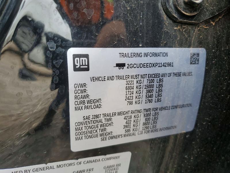 2023 Chevrolet Silverado მანქანა იყიდება აუქციონზე, vin: 2GCUDEEDXP1142661, აუქციონის ნომერი: 54324296