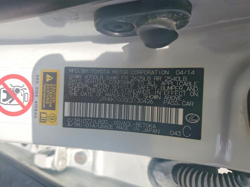 Aukcja sprzedaży 2014 Lexus Es, vin: JTHBK1GG5E2130426, numer aukcji: 55209086