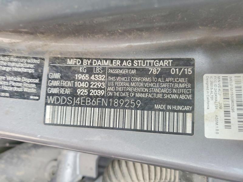 Продажа на аукционе авто 2015 Mercedes-benz Cla, vin: WDDSJ4EB6FN189259, номер лота: 54573716