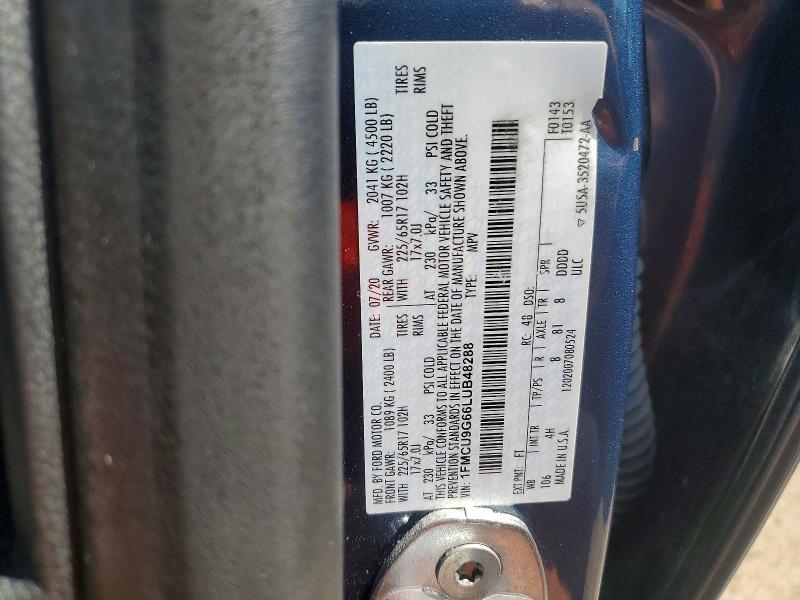 Aukcja sprzedaży 2020 Ford Escape, vin: 1FMCU9G66LUB48288, numer aukcji: 52418966