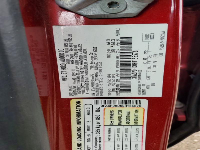 53375856 :رقم المزاد ، 3FA6P0HD0ER155576 vin ، 2014 Ford Fusion مزاد بيع