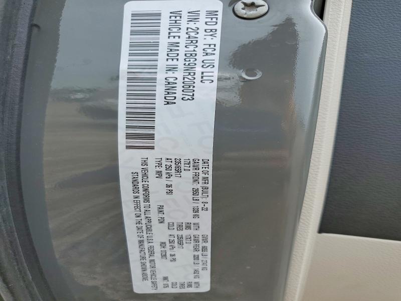 Продаж на аукціоні авто 2022 Chrysler Pacifica, vin: 2C4RC1BG9NR206073, номер лоту: 51721846