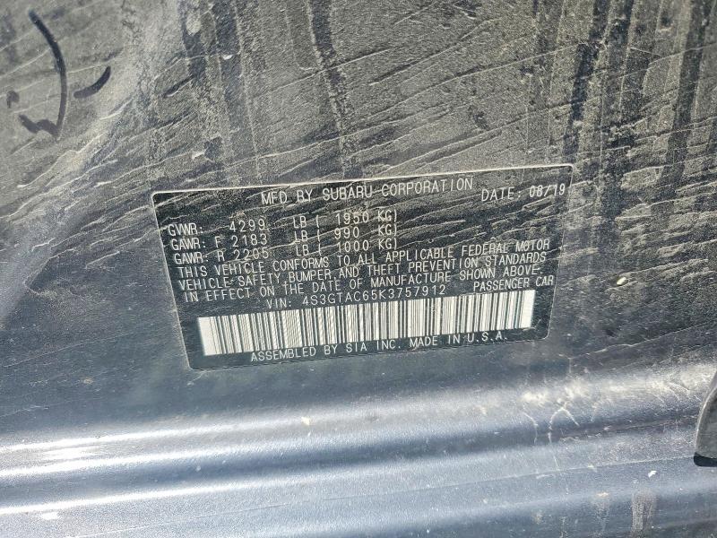 2019 Subaru Impreza მანქანა იყიდება აუქციონზე, vin: 4S3GTAC65K3757912, აუქციონის ნომერი: 52626346