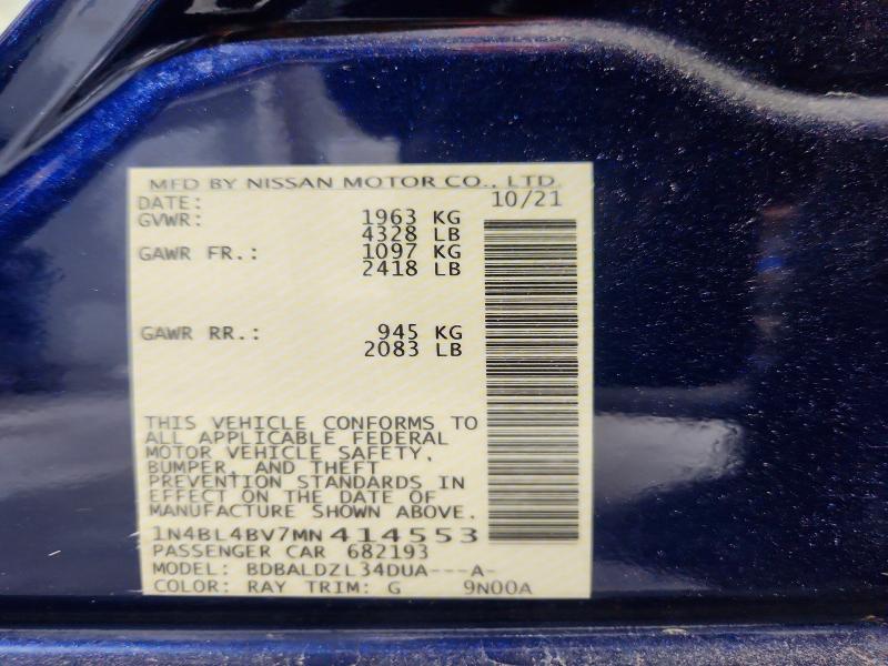 Продажа на аукционе авто 2021 Nissan Altima, vin: 1N4BL4BV7MN414553, номер лота: 55759436