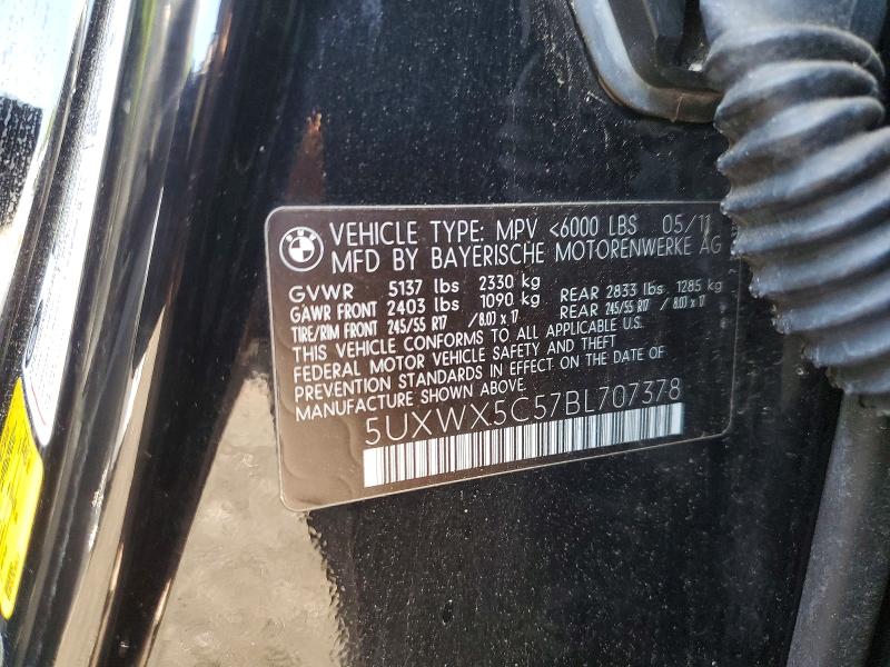 2011 Bmw X3 მანქანა იყიდება აუქციონზე, vin: 5UXWX5C57BL707378, აუქციონის ნომერი: 54964356