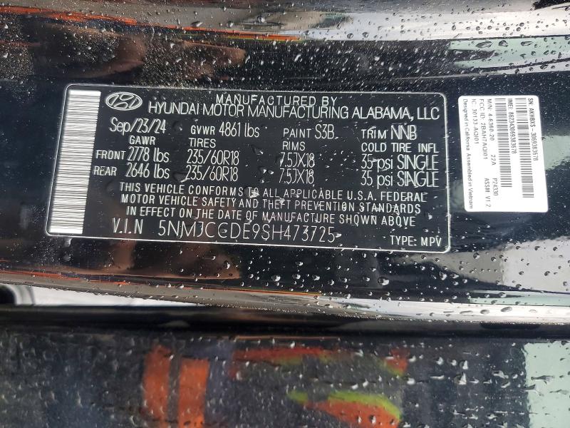 2025 Hyundai Tucson მანქანა იყიდება აუქციონზე, vin: 5NMJCCDE9SH473725, აუქციონის ნომერი: 52669546
