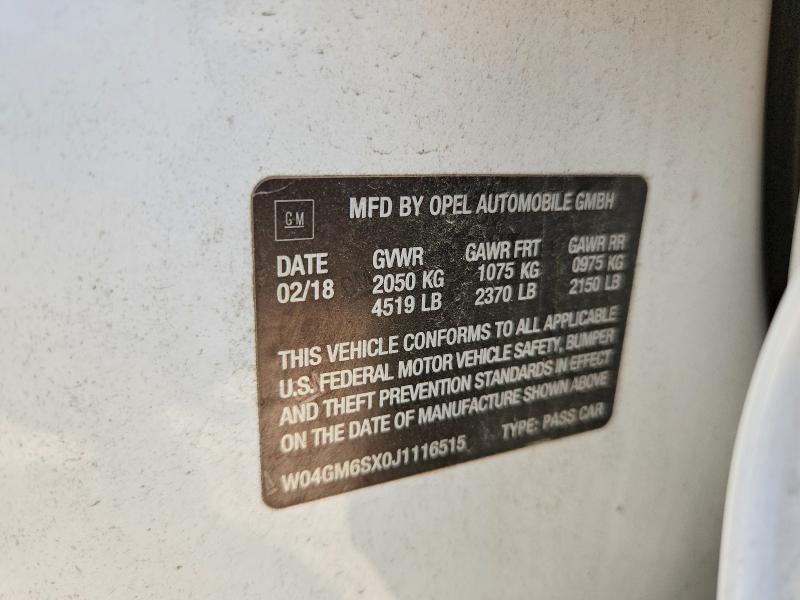 Продаж на аукціоні авто 2018 Buick Regal, vin: W04GM6SX0J1116515, номер лоту: 53713646