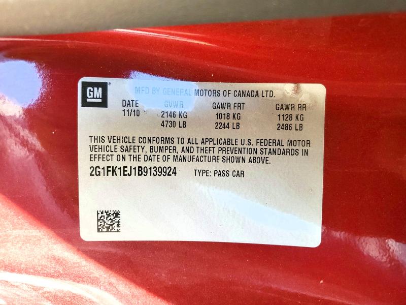 Aukcja sprzedaży 2011 Chevrolet Camaro, vin: 2G1FK1EJ1B9139924, numer aukcji: 54294326