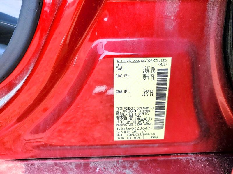Aukcja sprzedaży 2017 Nissan Altima, vin: 1N4AL3APXHC236471, numer aukcji: 54339896