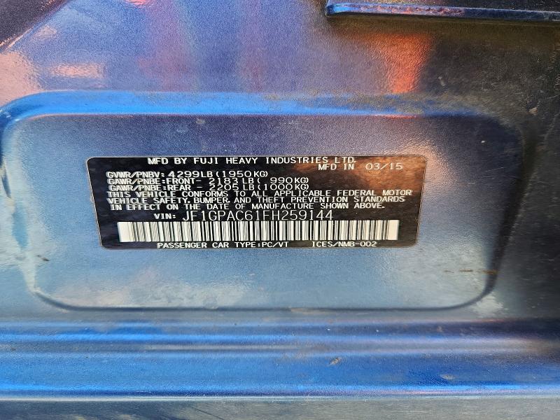 Продажа на аукционе авто 2015 Subaru Impreza, vin: JF1GPAC61FH259144, номер лота: 54166006