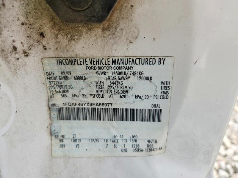 54492526 :رقم المزاد ، 1FDAF46YX9EA55977 vin ، 2009 Ford F450 مزاد بيع