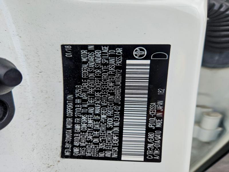 54726716 :رقم المزاد ، JTDBVRBD9JA003912 vin ، 2018 Toyota Mirai مزاد بيع